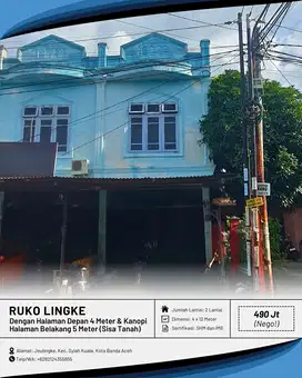 Dijual Ruko/Toko di Lingke Ada Halaman Depan 4 Meter Belakang 5 Meter