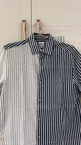 Kemeja Zara motif garis mix