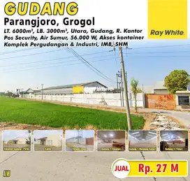 Dijual Gudang Zona Industri di Kawasan Pergudangan Parangjoro, Grogol,