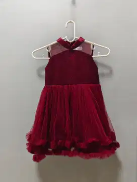 Dress Maroon untuk anak perempuan