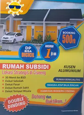 Rumah idaman bersubsidi bebas banjir angsuran flat