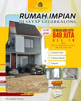 PROMO 1 Unit terakhir Rumah 2 Lt di ciwaruga atas dekat Darut Tauhid