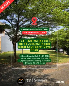 Kavling Hook 228m² The Eminent dekat ICE BSD City