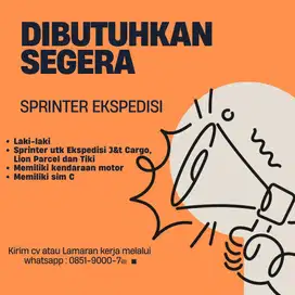 [DIBUTUHKAN SEGERA] SPRINTER Ekspedisi J&T Cargo