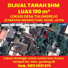 (BU) Jual Tanah Kavling Kampung Inggris Pare