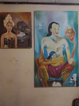 Dua Lukisan Kanvas Besar