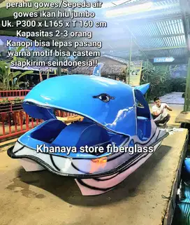 Sepeda air bebekan karakter ikan baru,Perahu ikan jumbo,perahu wisata!