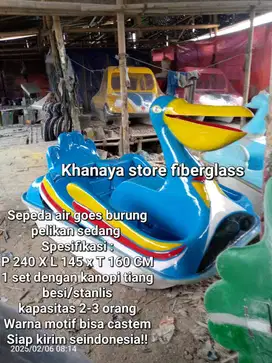 Bebek gowes model burung pelikan_Perahu goes wisata model burung ikan