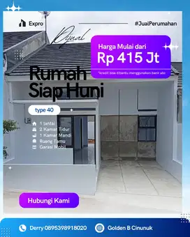 rumah siap huni, unit terbatas Cinunuk bandung