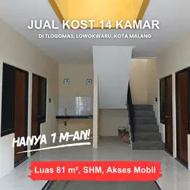 Kost 14 Kamar di Kota Malang dengan bangunan baru dan Free Furnish