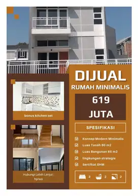 rumah baru untuk di jual,bonus kitchen set dan pagar