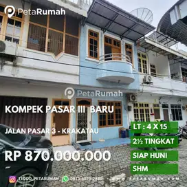 Dijual townhouse siap huni komplek pasar 3 baru daerah krakatau