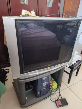 TV PANASONIC 29IN BERIKUT SET TOP BOX,FILTER,MEJA