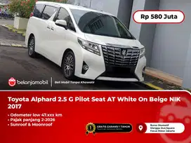 [LOW KM] Toyota Alphard 2.5 G Pilot Seat AT White On Beige 2017/2018