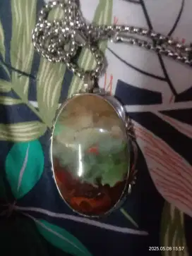 Kalung batu pancawarna dahon tinggal pakai