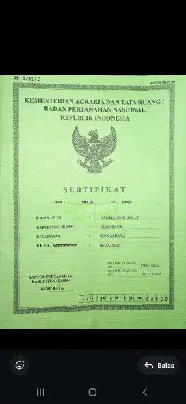 Tanah tepi jalan raya ambangah desakapur luas 6,2 hektar