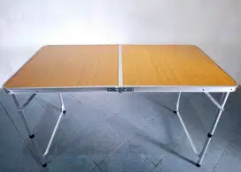 Baru meja lipat 2 fold table Hpl aluminium portabel serbaguna 120x60cm