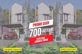 RUMAH 2 LANTAI 700 JUTA-AN AKSES TOL BAMBU APUS, ST. LRT TMII JAKARTA
