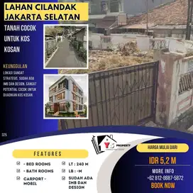 CILANDAK JAKARTA SELATAN TANAH HOEK ADA IMB SIAP BANGUN KOS KOSAN 325