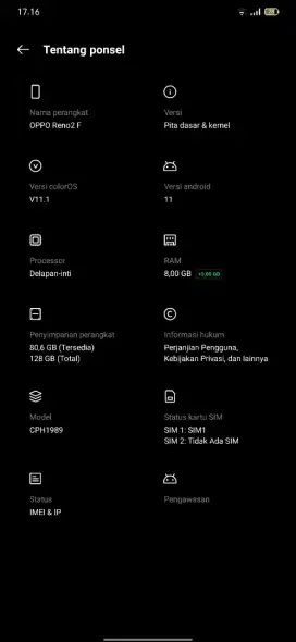 Bt atau TT Oppo Reno 2f