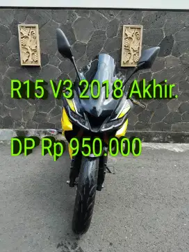 R15 V3 2018 Akhir. Pajak ON. Standar. Mulus. Ban OK. Cash/Kredit/TT