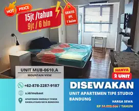 DISEWAKAN Unit Apartemen tipe studio, dengan Harga Termurah se-Bandung