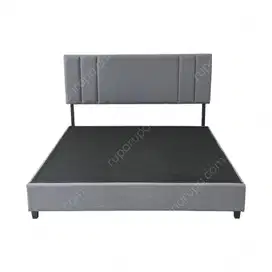 Informa Linford Divan Velvet & Headboard 120x200 cm Ranjang - Abu Abu