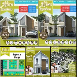 JUAL RUMAH BARU 395 JUTA CLUSTER TYPE 36/62 GEDONGAN COLOMADU