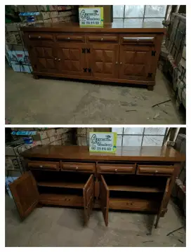 Bufet minimalis kabinet diamond full kayu jati