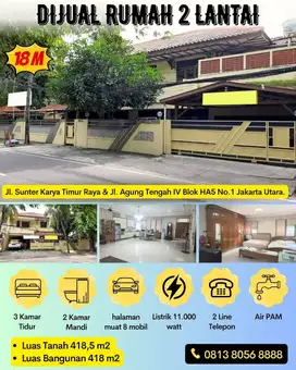 RUMAH 2 LANTAI HOOK PINGGIR JALAN RAYA