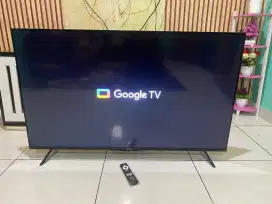Coocaa 50in google tv. Layar 4K, remot voice, Bluetooth, digital.