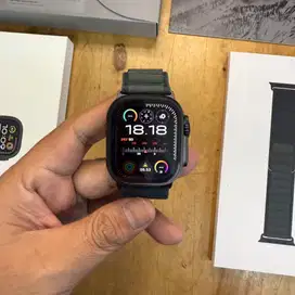 Apple Watch Ultra 49mm Titanium Black Dark Green Garansi iBox maret