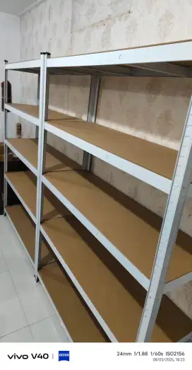 Rak besi siku 5 Susun Rak PUTIH Rak Besi Susun Serbaguna 40*120*180CM