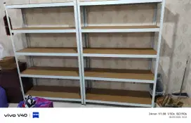 Rak besi siku 5 Susun Rak PUTIH Rak Besi Susun Serbaguna 40*120*180CM