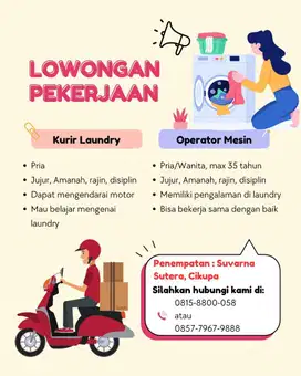 Lowongan Operator & Kurir Laundry