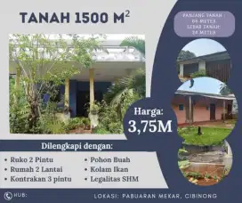 Di jual rumah+kios+kontrakan hitung tanah