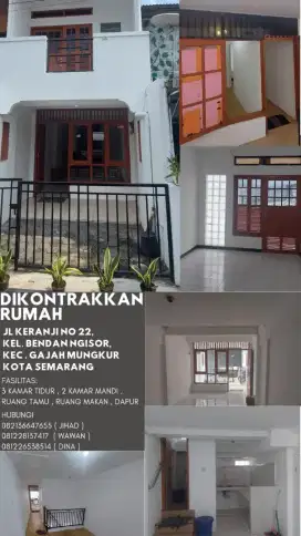 Disewakan Rumah 2 lantai di Daerah Sampangan Semarang, lokasi ideal