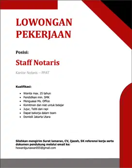 Staff Admin/Legal Notaris