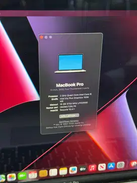 Macbook pro 2020 13inc touchbar 16/1tb core i5 gen 10