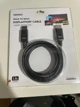 Miniso Official Display Port Cable Male to Male 1.8 m (Black)