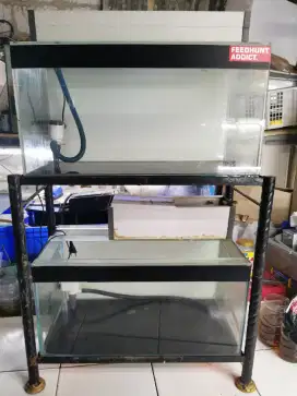 Aquarium Akuarium 60cm 1 set dengan rak