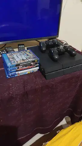 PS4 Fat + 2 stik ori wireless + 5 BD games