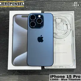 IPHONE 15 PRO 128GB BLUE TITANIUM IBOX LIKE A NEW GARANSI BH 88%