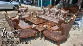 Kursi tamu sofa romawi inul full kayu jati
