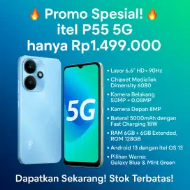 HP Baru ITEL P55 5G Total RAM 12GB Memory 128GB Garansi Resmi 1 Tahun