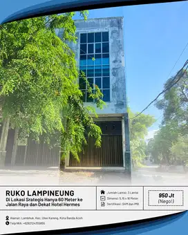 Dijual Ruko/Toko di Lampineung Dekat Hotel Hermes dan Simpang BPKP