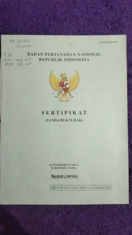 Jual Tanah Kaplingan SHM Kota Bandar Lampung