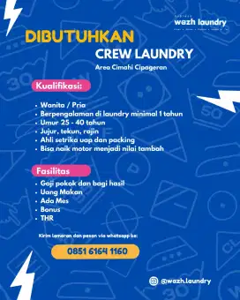 Lowongan Laundry Cimahi (Ada Mes)