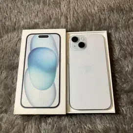 iphone 15 blue 128 ibox garansi on januari 2026 bh 100 mulus