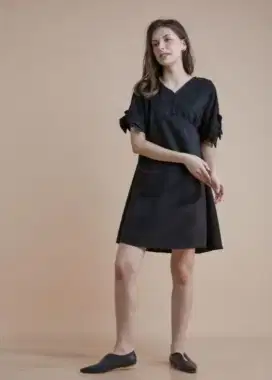 PROMO Pakaian Baju Wanita Dress Lengan Pendek Antonia Dress BASICS028